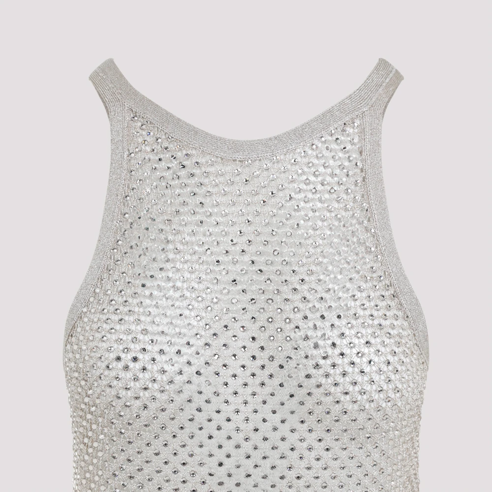 Tom Ford Champagne Lurex Gebreide Top White Dames
