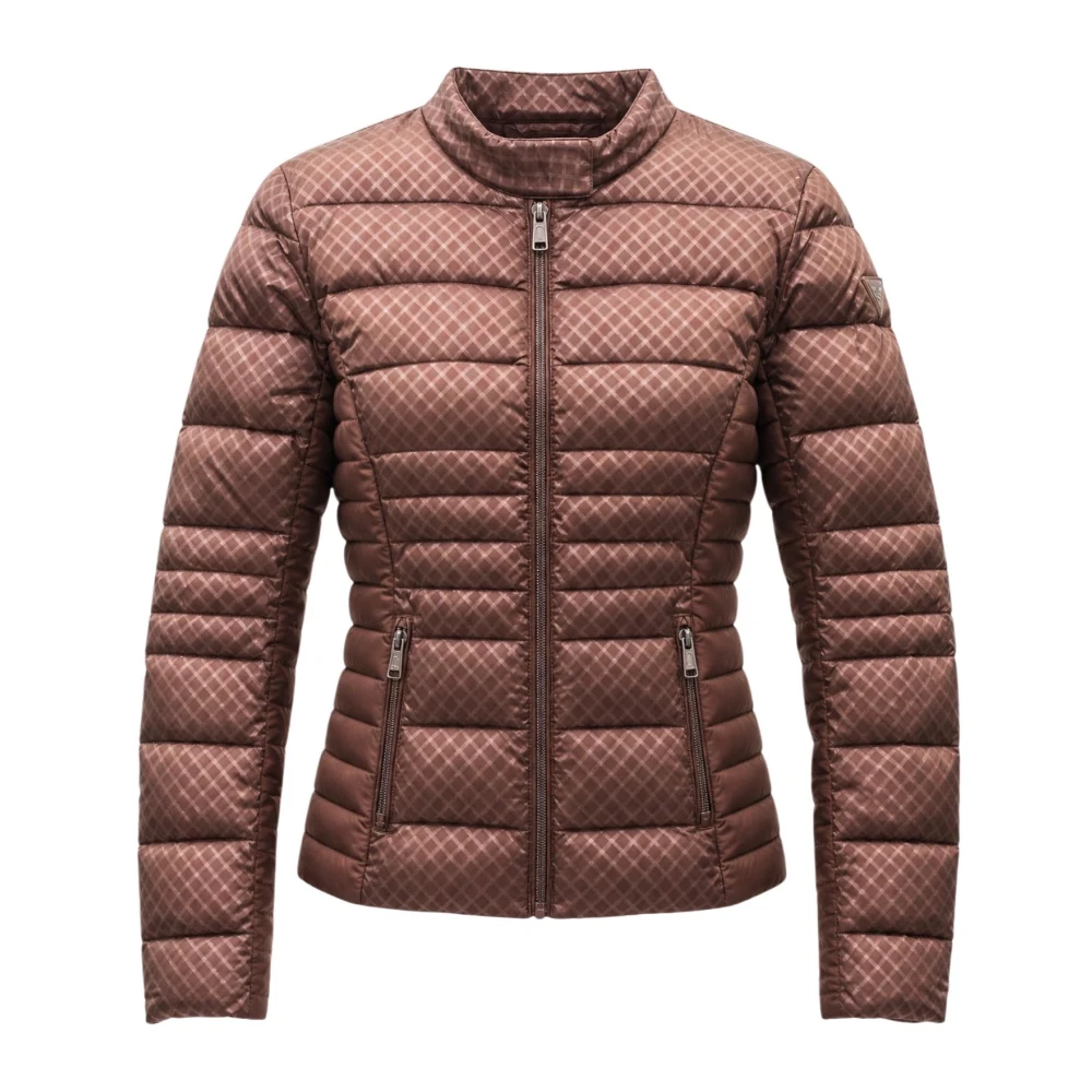 Guess New Vona Block Embos Jacket - Female - Winter Jackets - Brown - L - Jackets