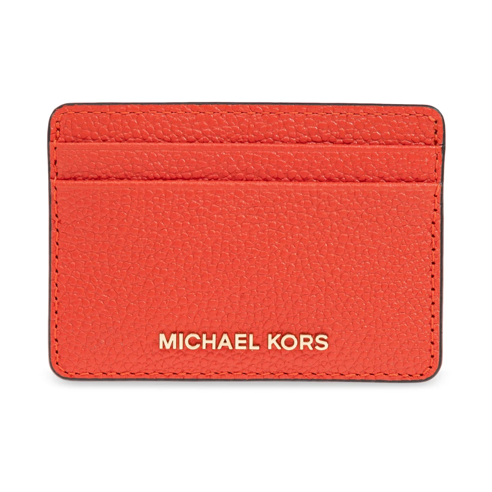 Michael Kors Grainy Leather Card Holder Red Dames