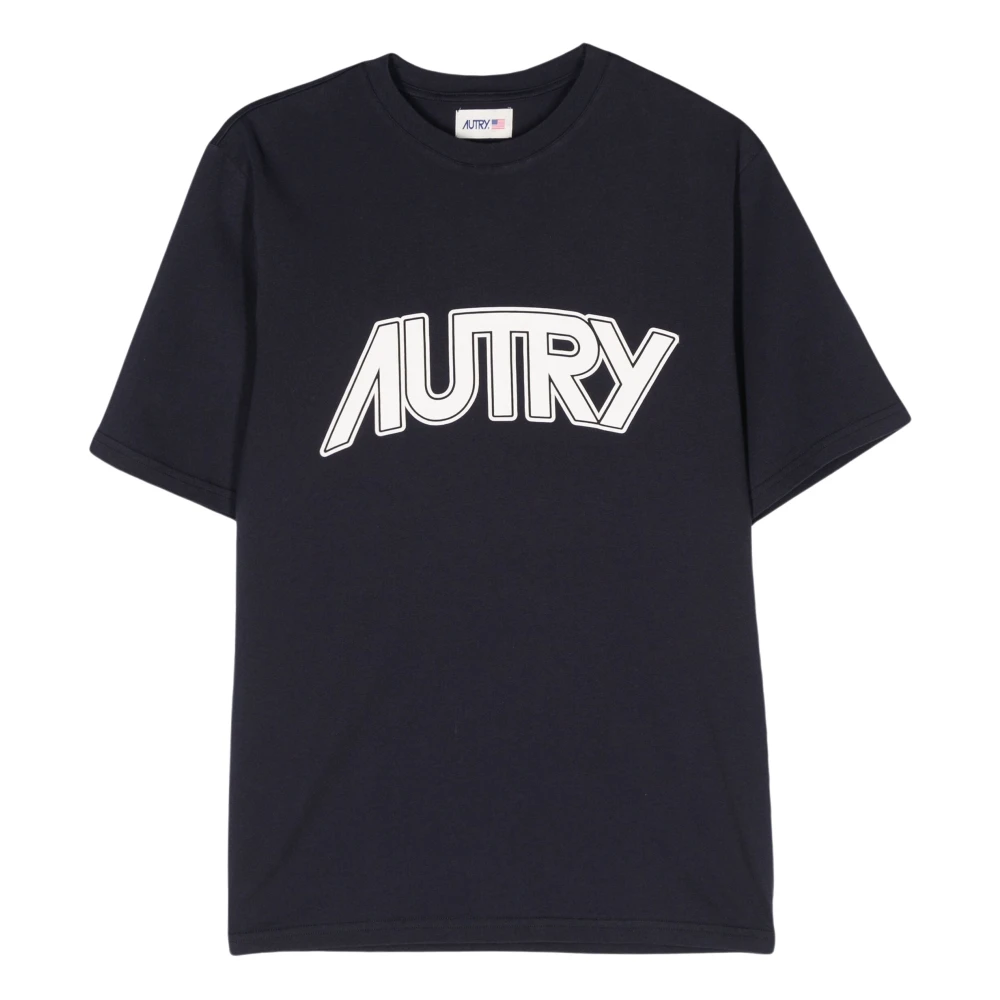 Autry Katoenen T-shirt met ronde hals Blue Heren