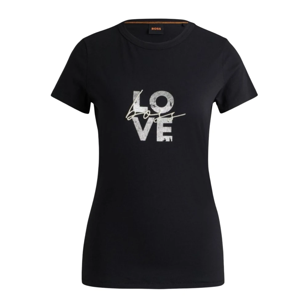 Hugo Boss Dames Logo Print T-Shirt Black Dames