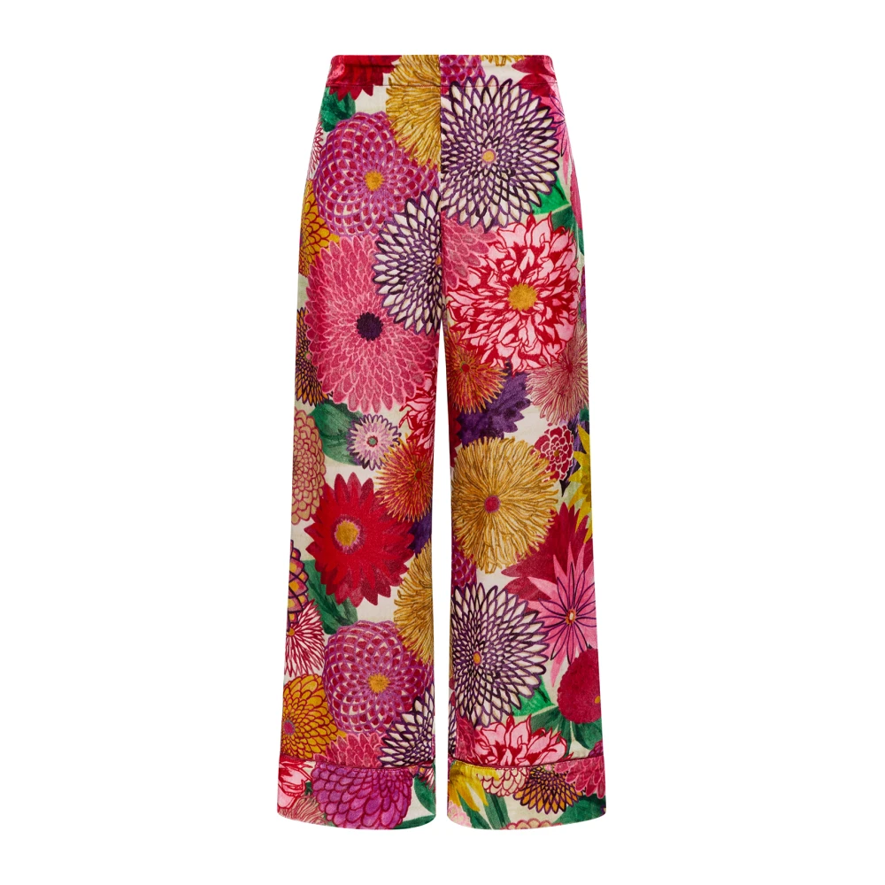 Maliparmi Velvet Prints Broek Multicolor Dames