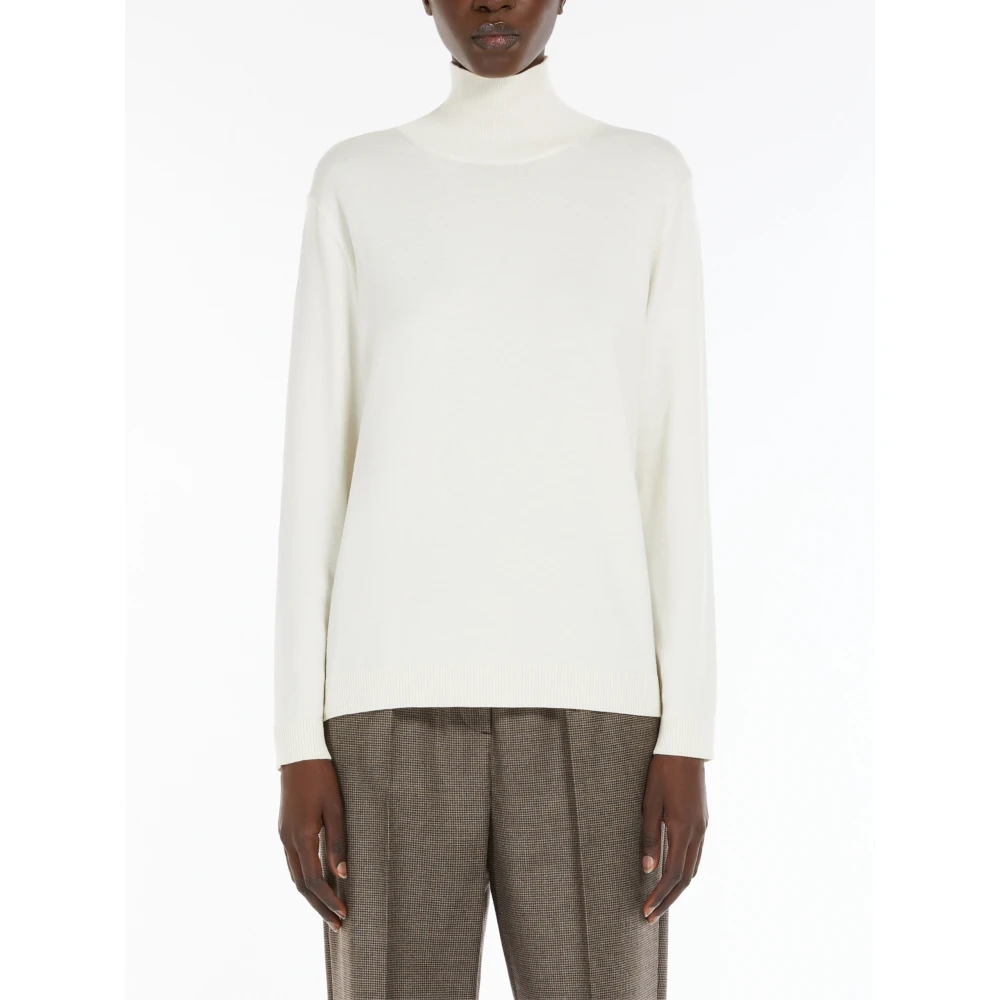 Max Mara Weekend Zijden en wollen coltrui White Dames