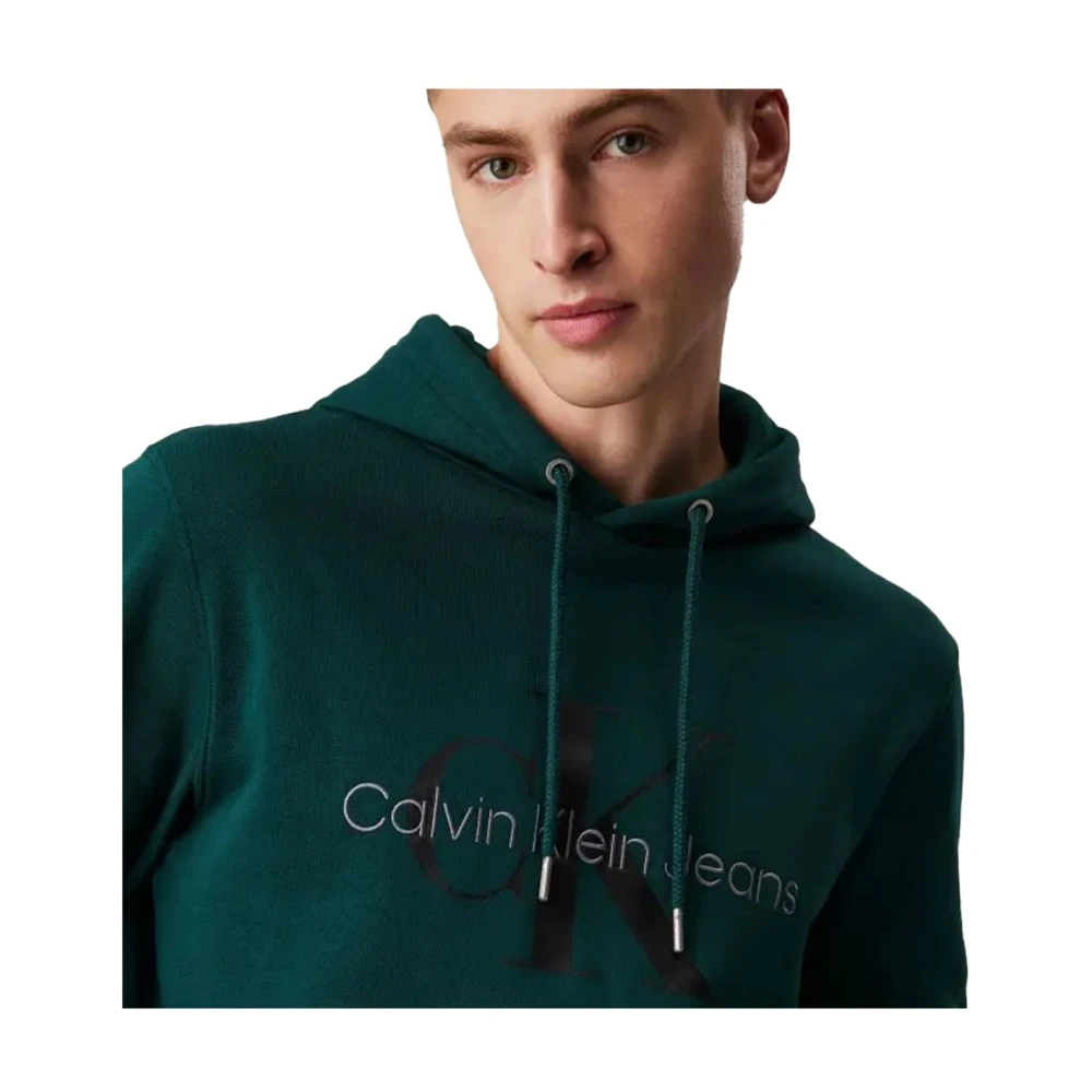 Calvin Klein Groene Hoodie van Katoen Green Heren