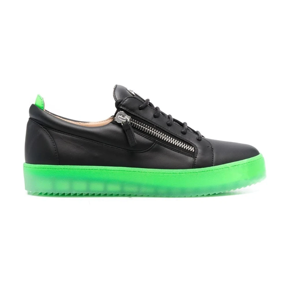 Giuseppe Zanotti Elegante Zwarte Leren Sneakers Heren Schoenen
