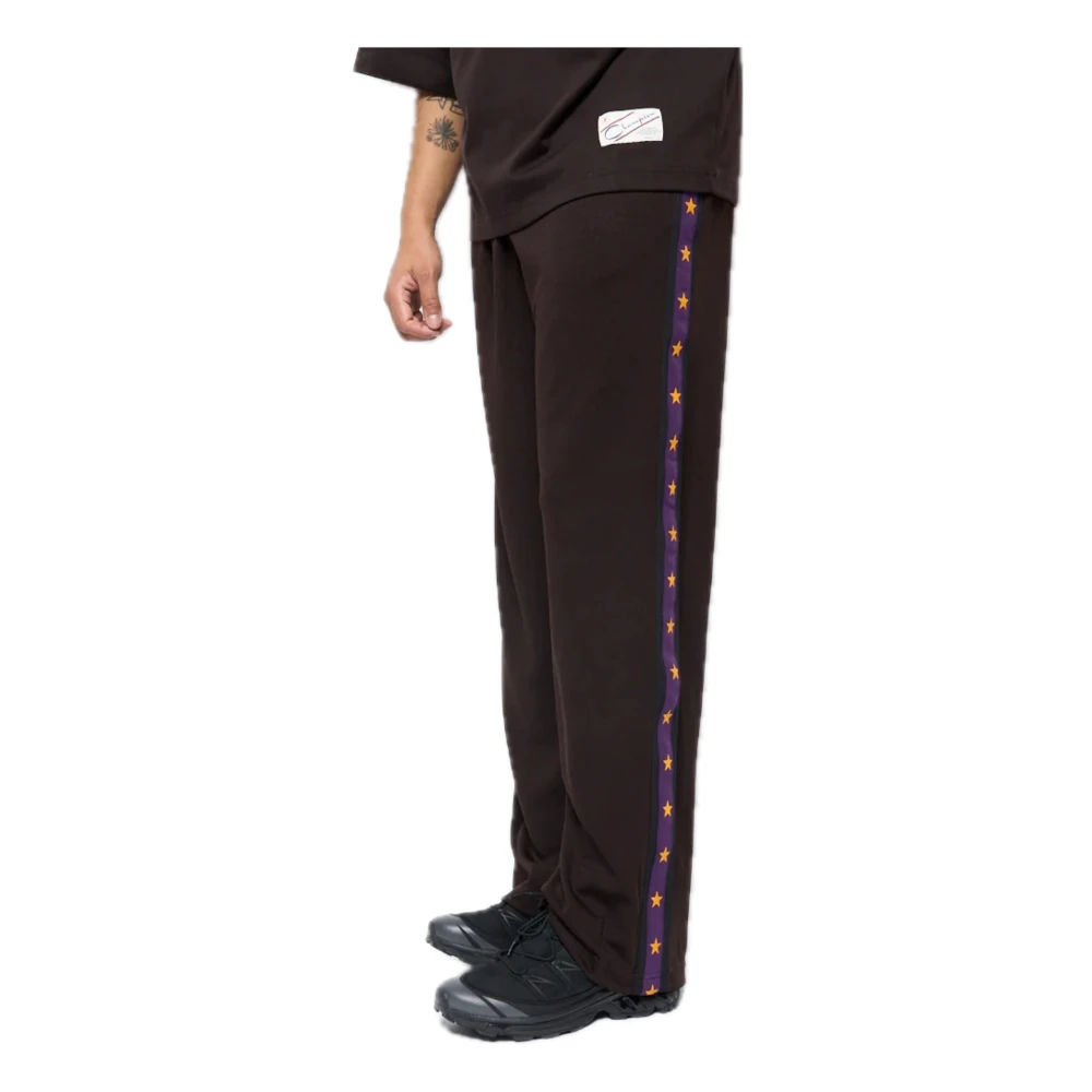 Champion Glanzende Triacetaat Track Pants Brown Heren