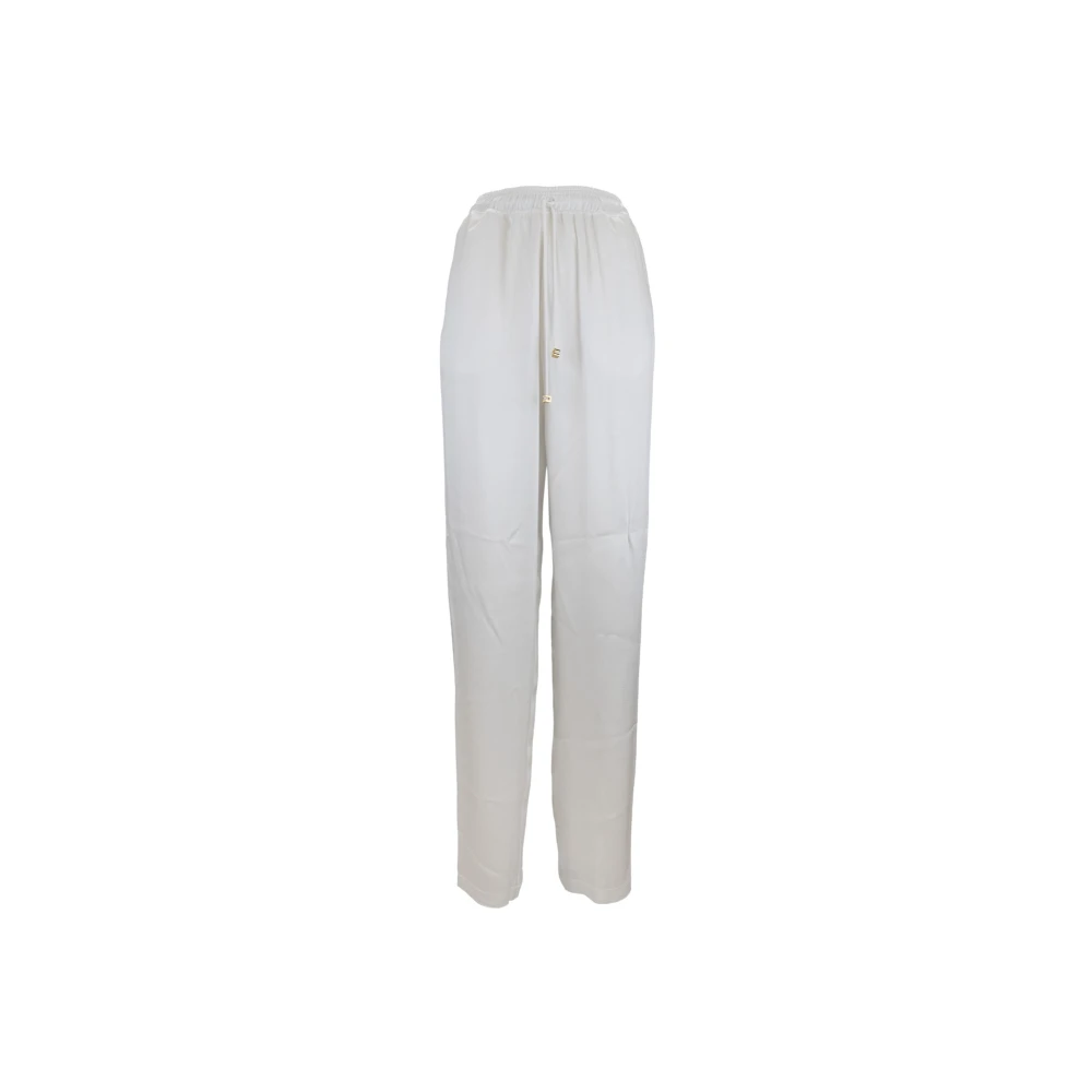 Elisabetta Franchi Casual Stijl Dames Strik Taille Broek White Dames