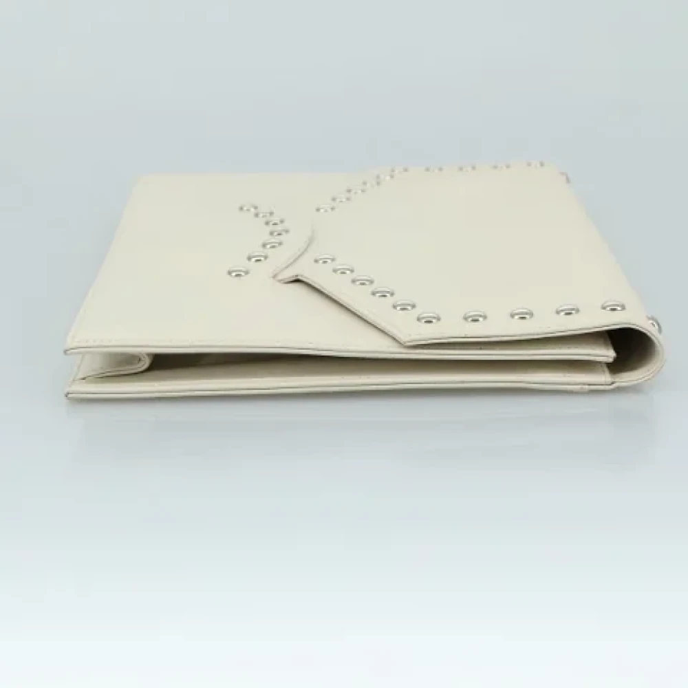 Saint Laurent Vintage Pre-owned Leather clutches Beige Dames