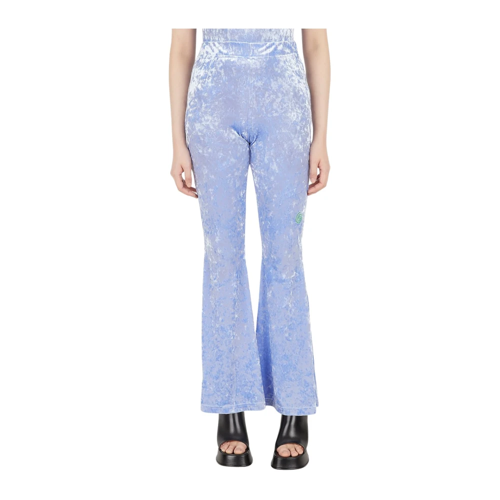 P.a.m. Women's Purple Velvet Boot Leg Flares Embroidered - Wide Trousers - L - Trousers