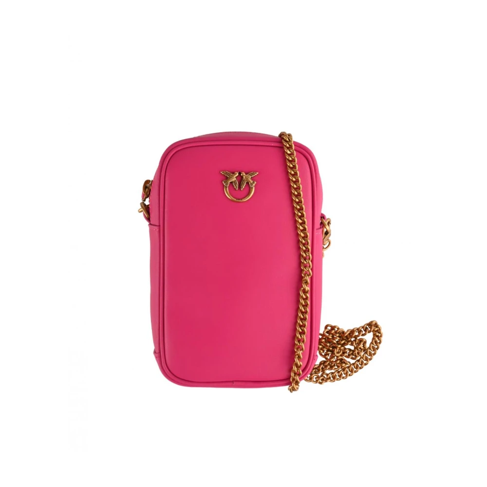 Pinko Stijlvolle Ketting Crossbody Telefoonhouder Pink Dames