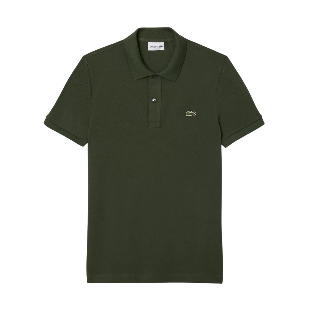 Lacoste Men's Green Ribbed Polo Shirt Slim Fit