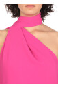 fuchsia-one-sleeve-dress-with-slanted-neckline
