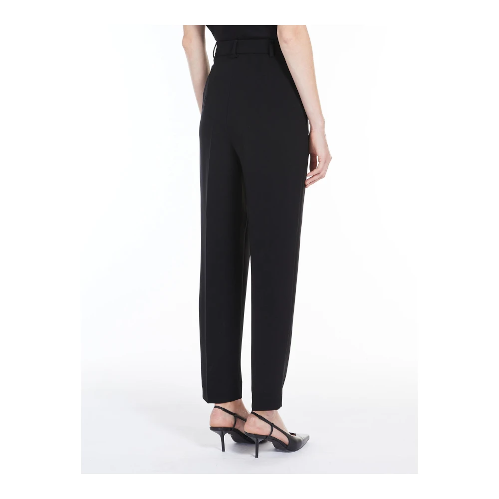 Max Mara Studio Cady broek met voorplooien Black Dames
