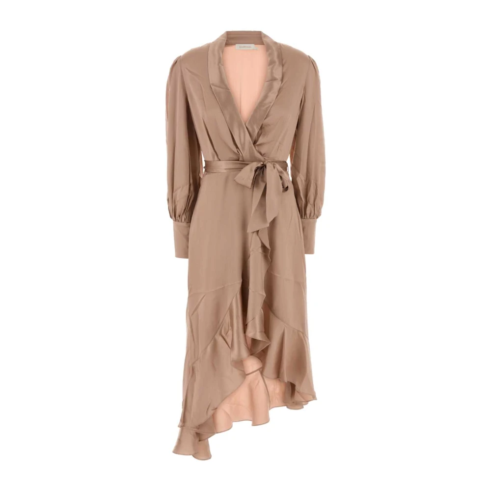 Zimmermann Women's Pink Silk Wrap Midi Dress - Wrap Dresses - M- Dresses