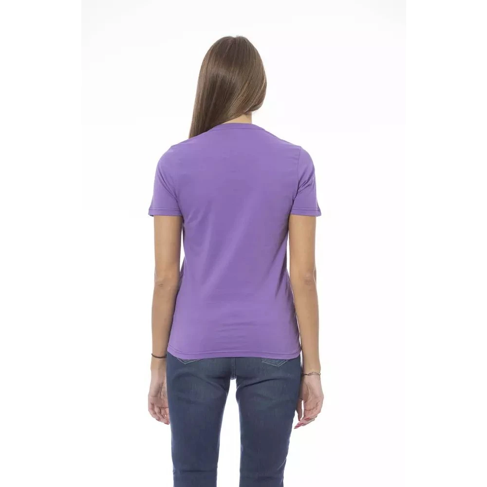 Baldinini Chique Paars Katoenen T-shirt Purple Dames