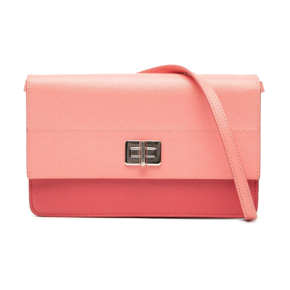 Prada Vintage Women's Pink Pre-Owned Convertible Leather Flap Bag