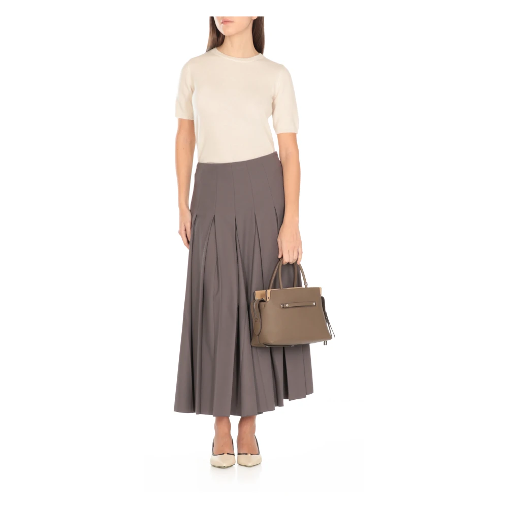 TORY BURCH Bruine leren handtas met handvatten Brown Dames