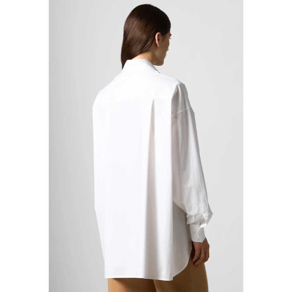 Roberto Collina Wit Overmaatse Shirt met Borstzak White Dames