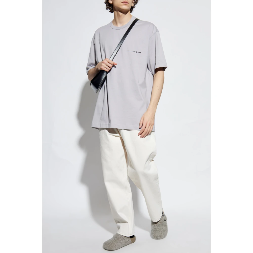 Comme des Garçons T-shirt met bedrukt logo Gray Heren
