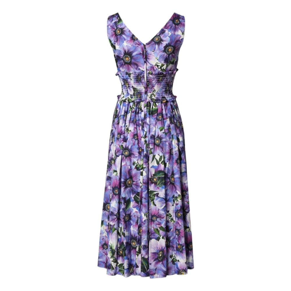 Dolce & Gabbana Women's Multicolor Anemone Floral Pleated Popeline Midi Dress - Maxi Dresses - 3XS - Dresses