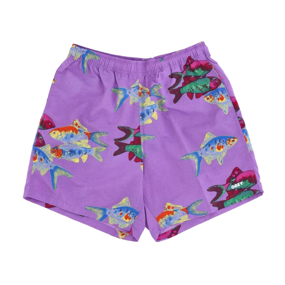 Obey Lavendel Zijde Multi Heren Shorts Multicolor Heren