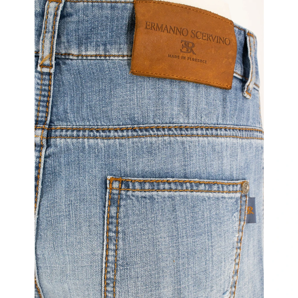 Ermanno Scervino Handgemaakte Denim Palazzo Broek Blue Dames