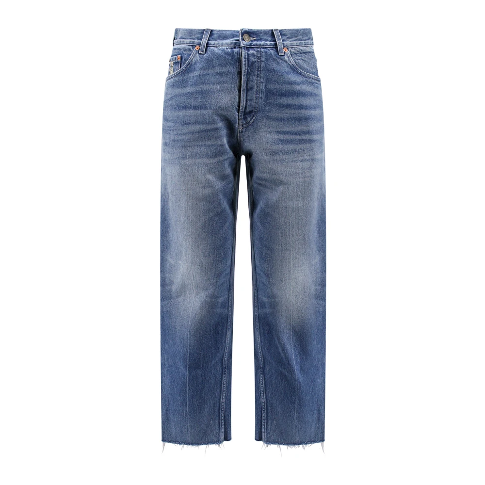 Gucci Blauwe Carrot Fit Katoenen Jeans Blue Heren