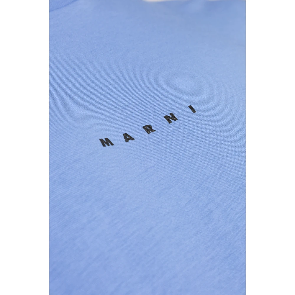 Marni T-shirt met logo Blue Heren