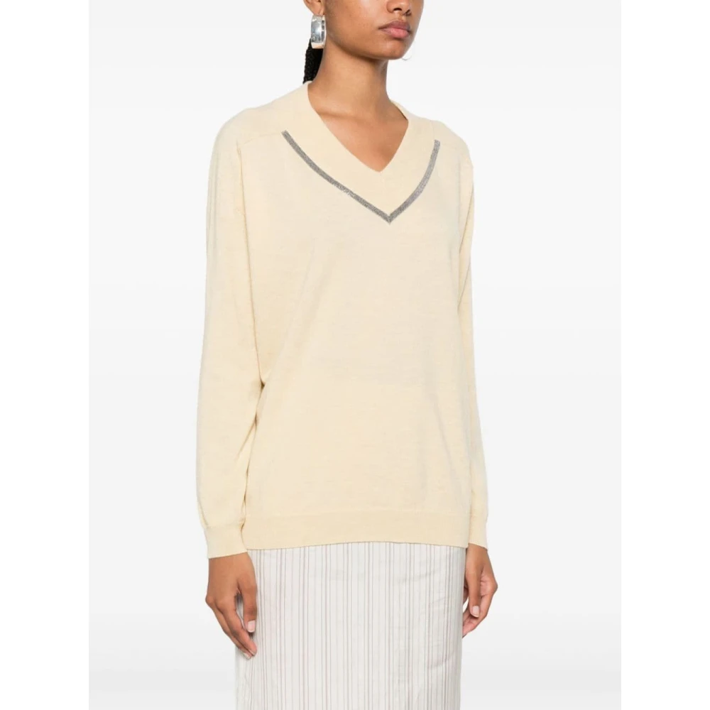 BRUNELLO CUCINELLI Casual Katoenen Jersey T-shirt Beige Dames