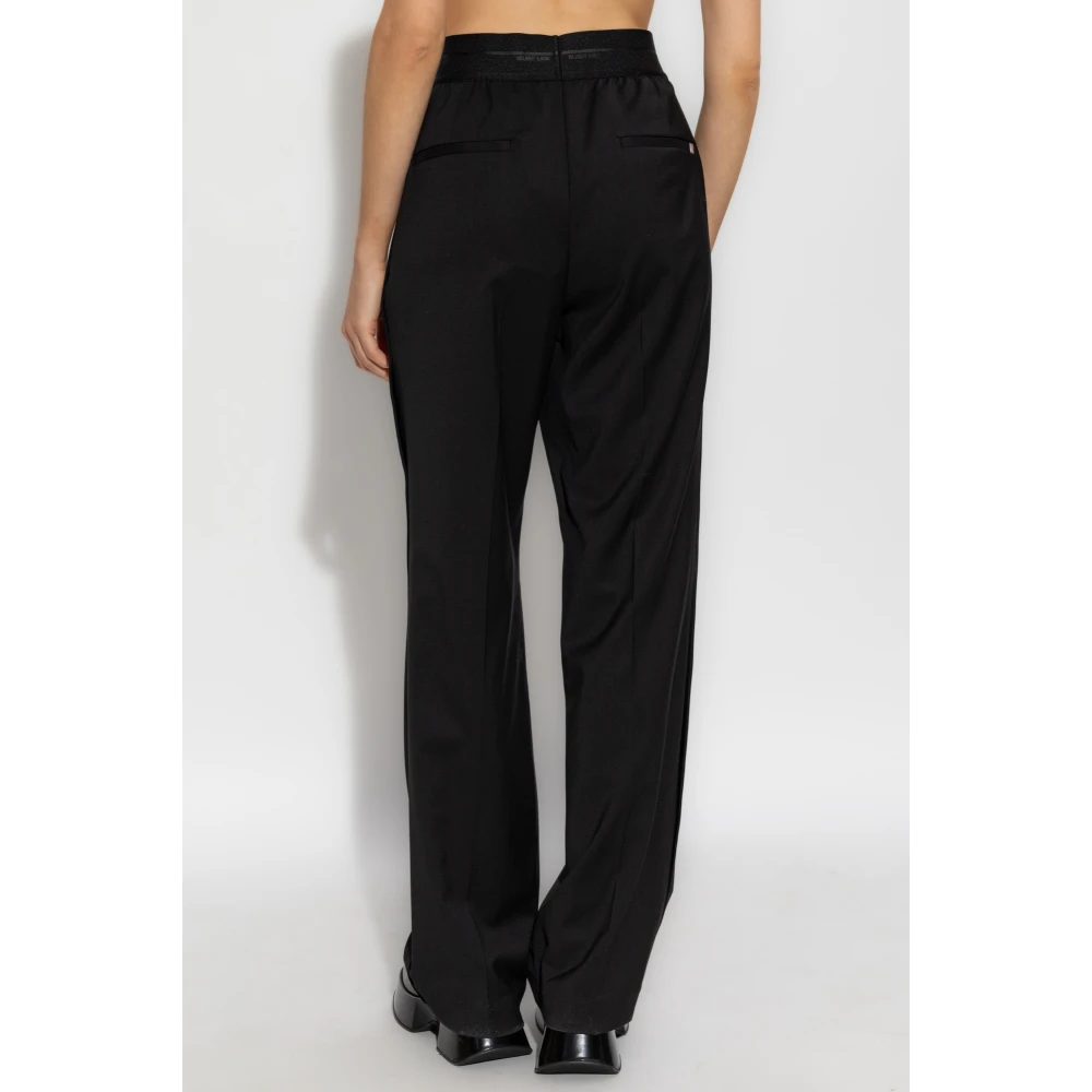 Helmut Lang Broek met elastische tailleband Black Dames