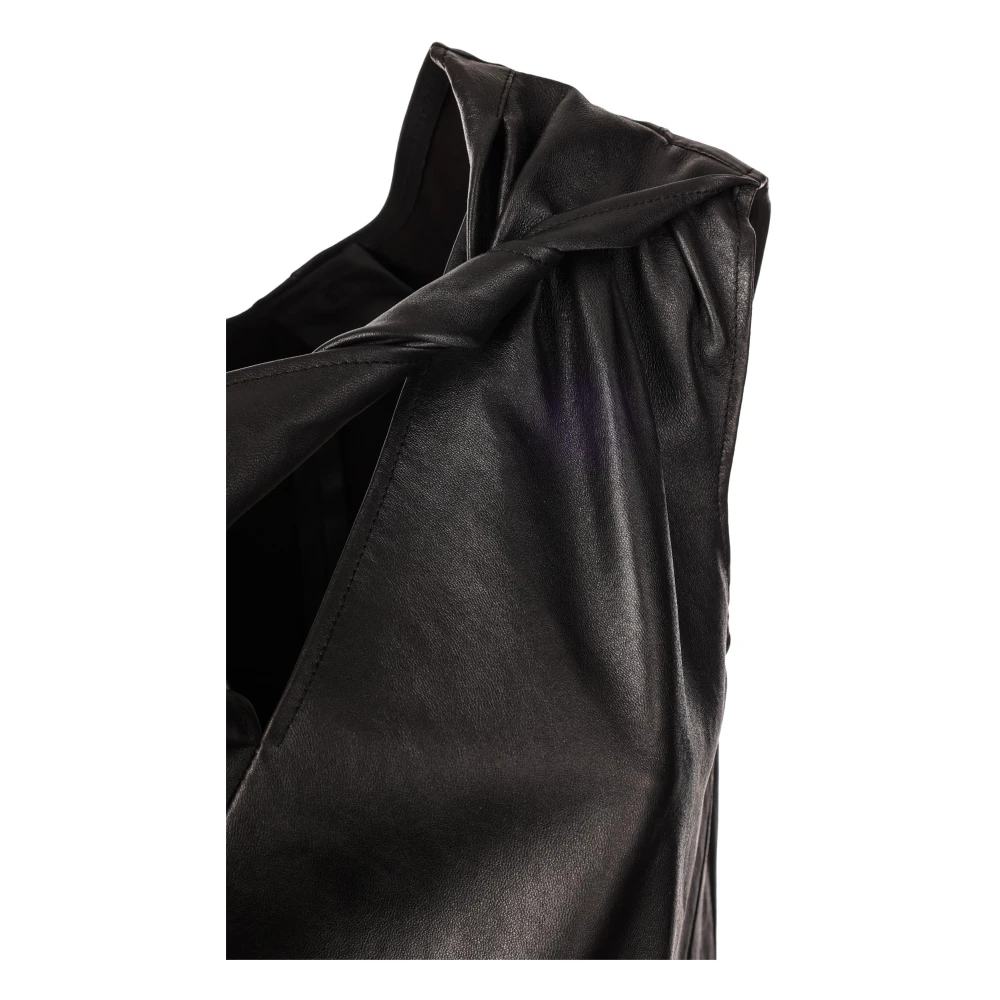 Givenchy Mouwloze Leren Jurk Black Dames