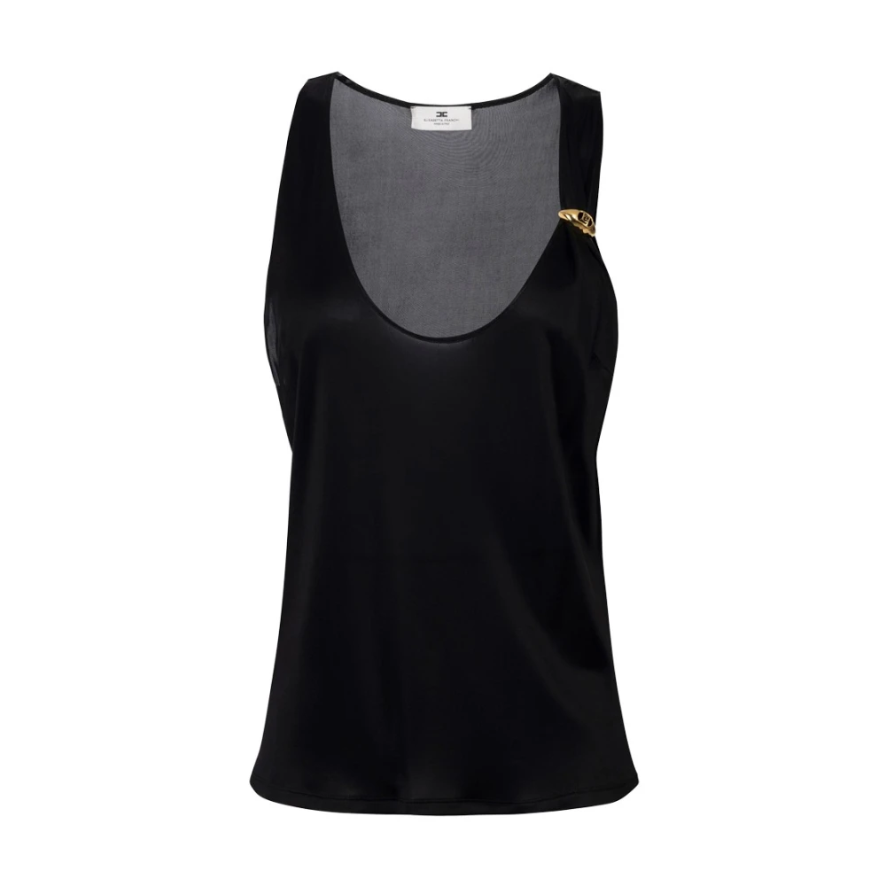 Elisabetta Franchi Zwarte T-shirts en Polos Black Dames