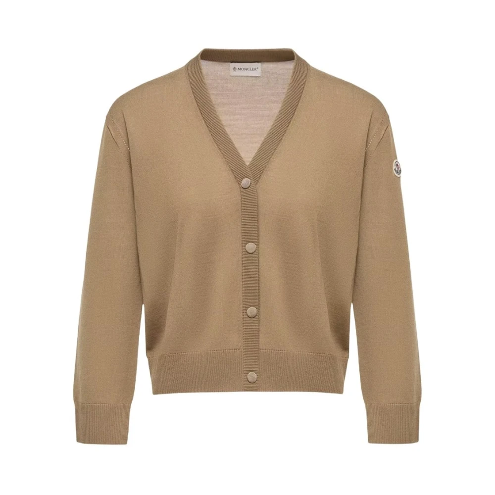 Moncler , Cardigans, Female, Beige, S, Hybrid Cardigan