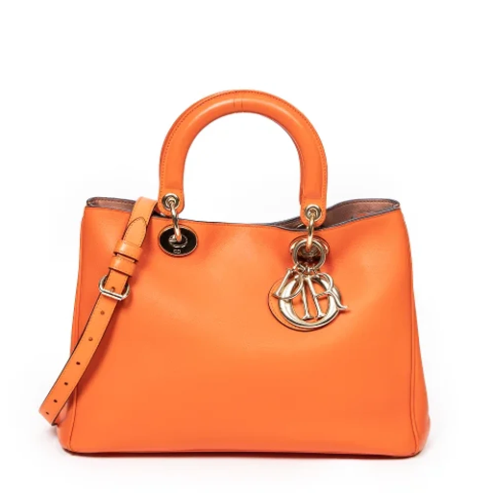 Dior Vintage Pre-owned Leather totes Orange Dames