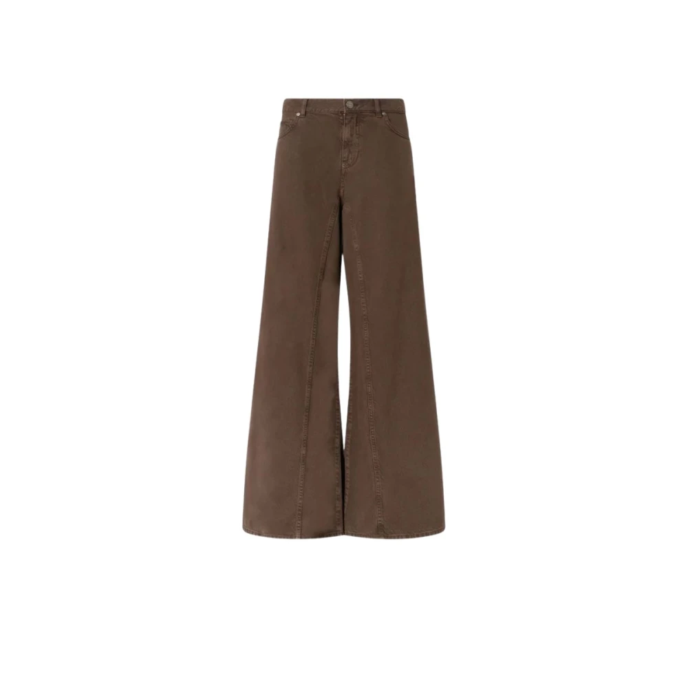 Pinko Winona Wide Trousers - Female - Wide Trousers - Brown - W27 - Trousers