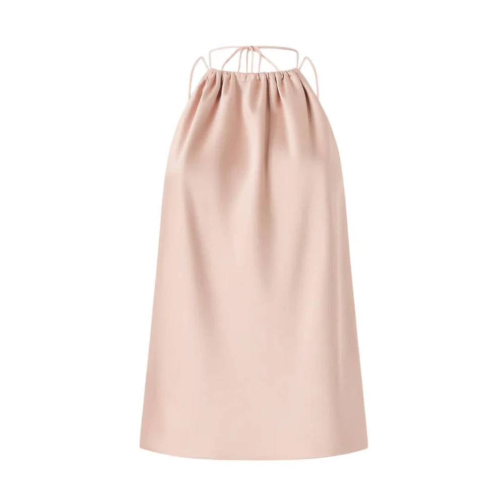 Pinko , Sleeveless Tops, Female, Pink, M, Carota Satin Top