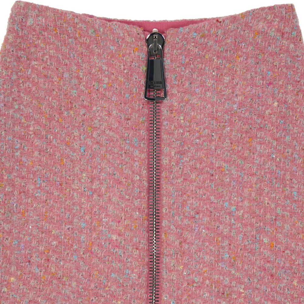 Moschino Wollen Mini Rok Couture Stijl Pink Dames