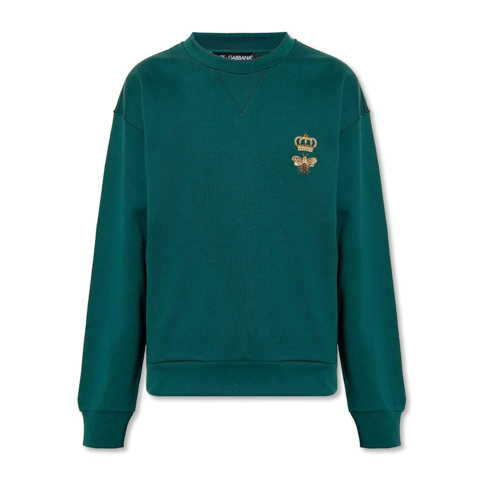 Dolce & Gabbana Groene Sweatshirt met Borduurdetail Green Heren