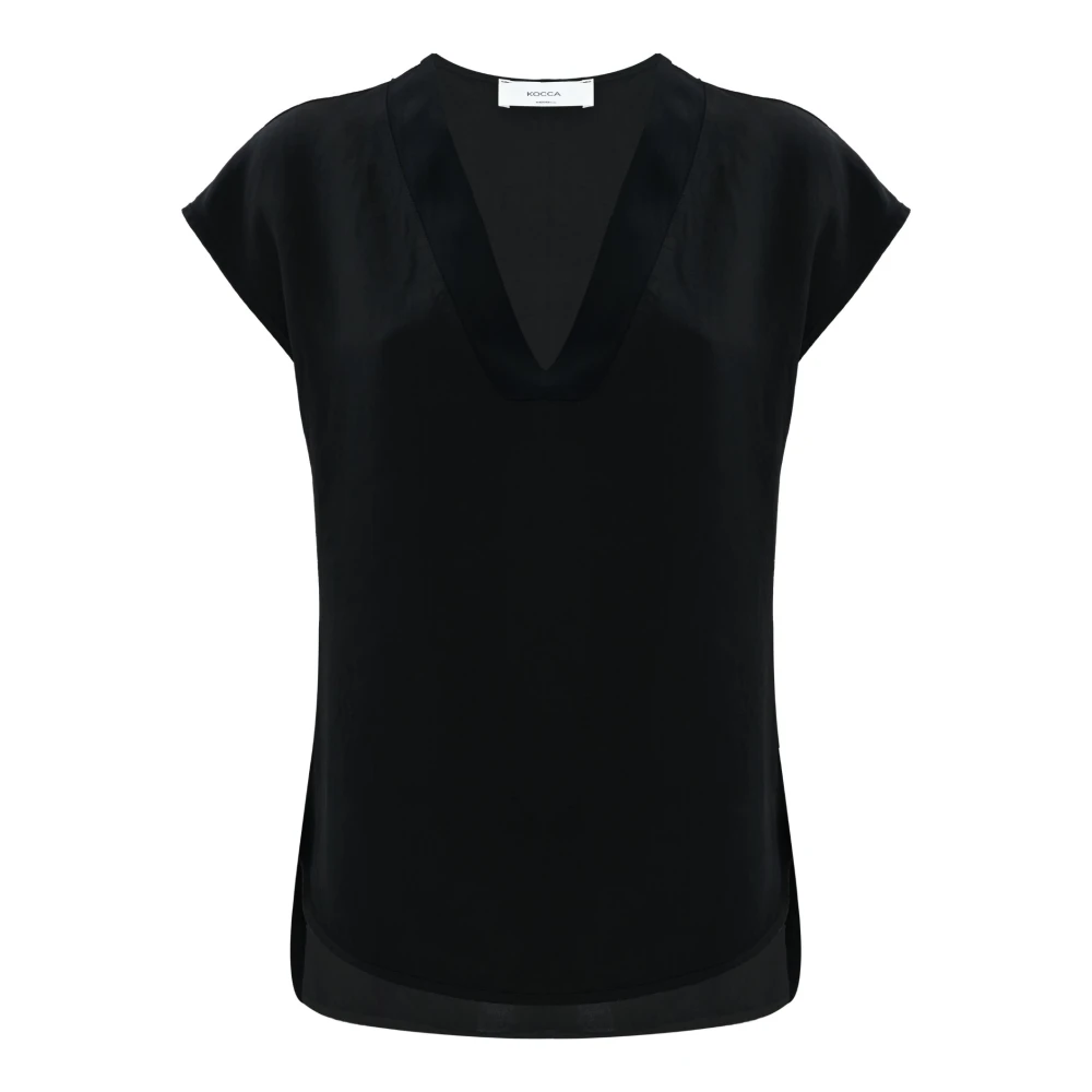 Kocca Elegant kortärmad blus Black, Dam