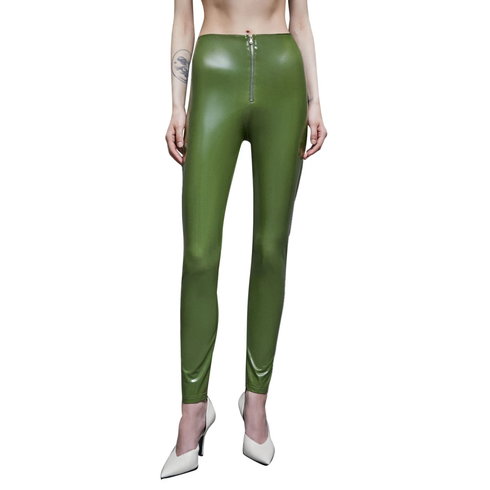 PATRIZIA PEPE Hoge taille imitatieleer leggings Green Dames