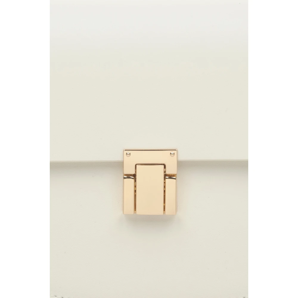 Estro Dames Melkachtig-Beige Leren Schoudertas Er00115790 Beige Dames