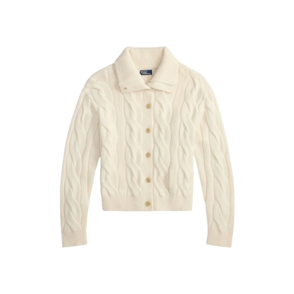 Polo Ralph Lauren Kvinno Beige Stickade Tröjor Dam, Xs, Kashmir, Stickat