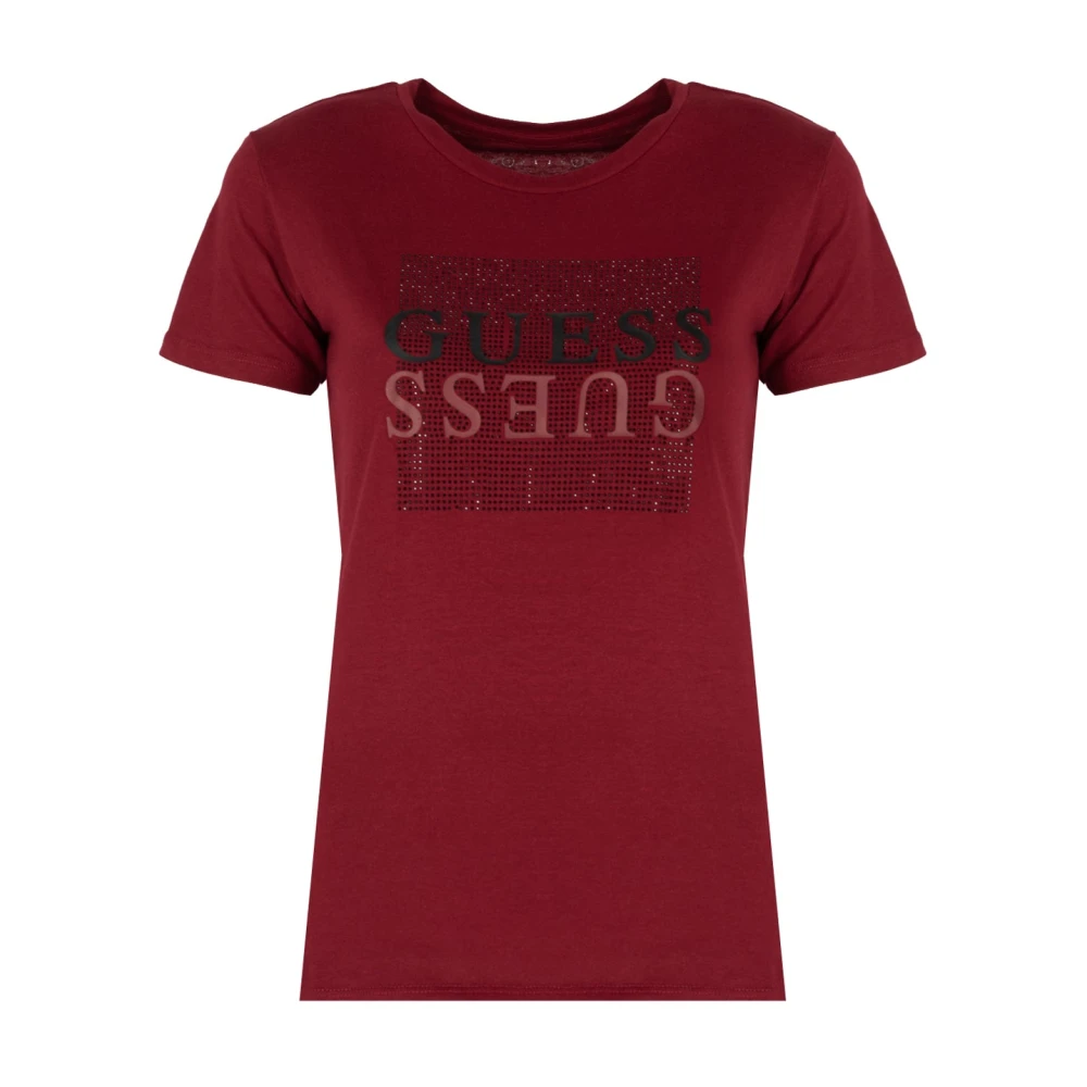 Guess Elegante Ronde Hals T-Shirt Red Dames