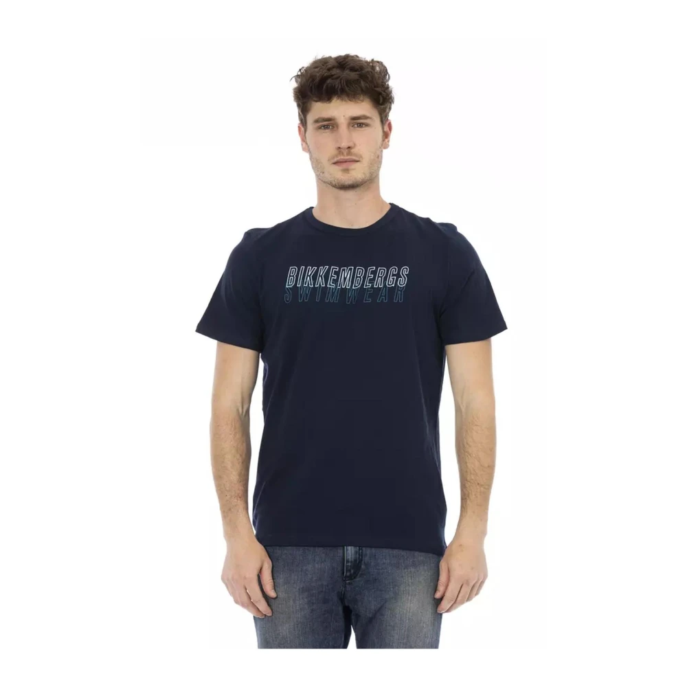 Bikkembergs Men's Blue Army Cotton T-Shirt - T-Shirts - S- Tops