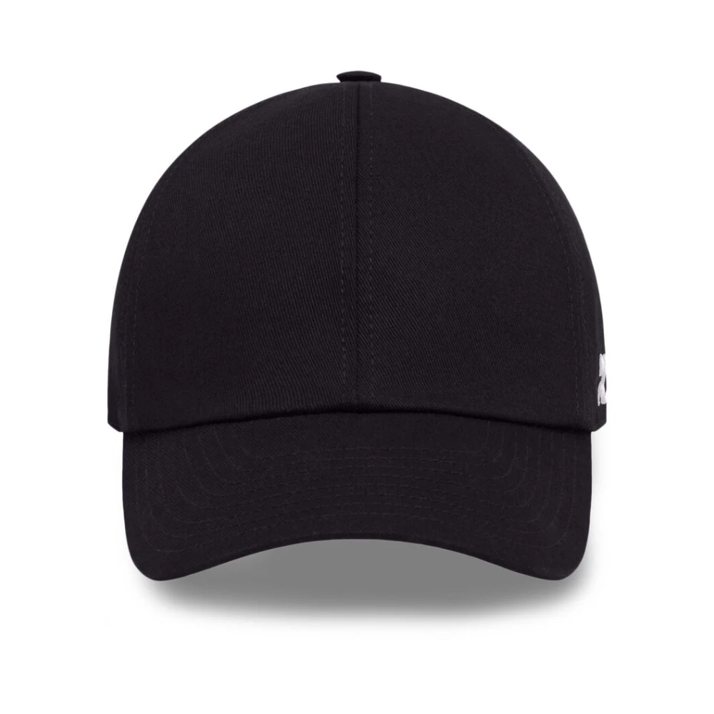 Courrèges Zwarte Verstelbare Band Gebogen Klep Pet Black Dames