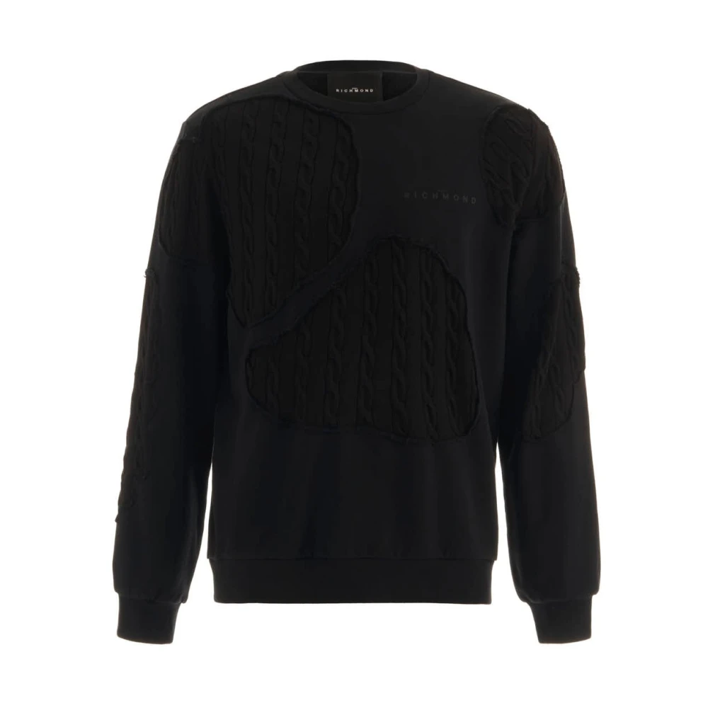 John Richmond Sweatshirt met toon-op-toon decoraties Black Heren