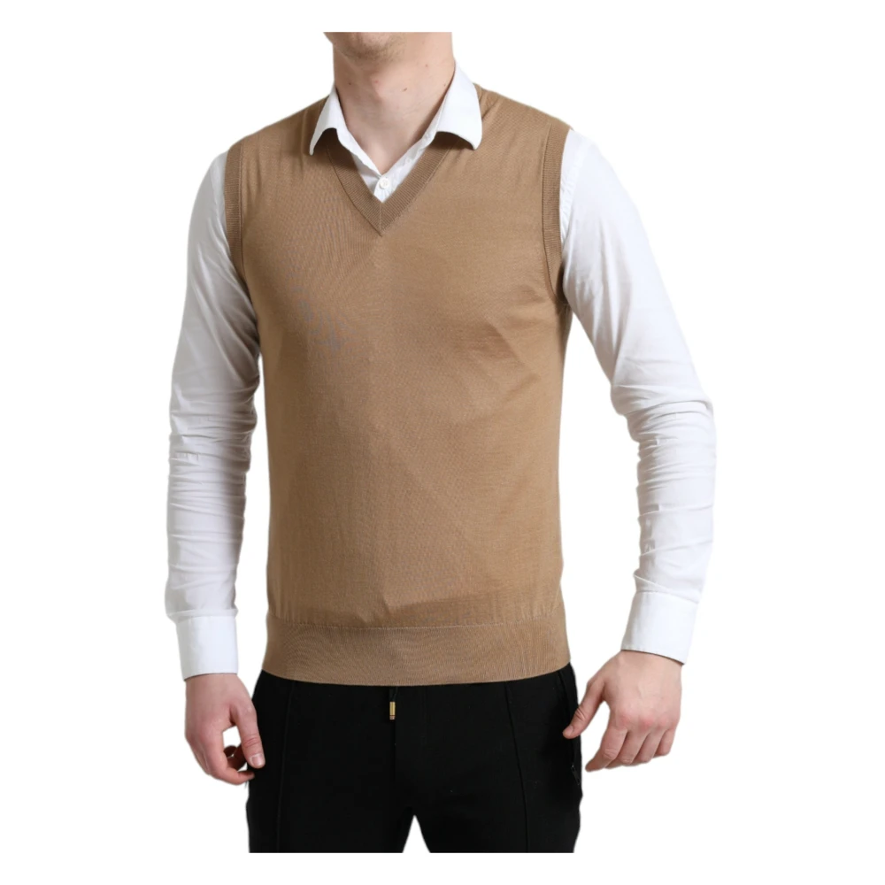 Dolce & Gabbana Sleeveless Knitwear Brown Heren