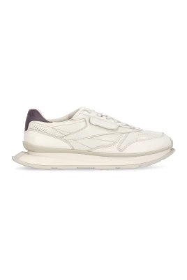 Ivory Läder Sneakers Rund Tå
