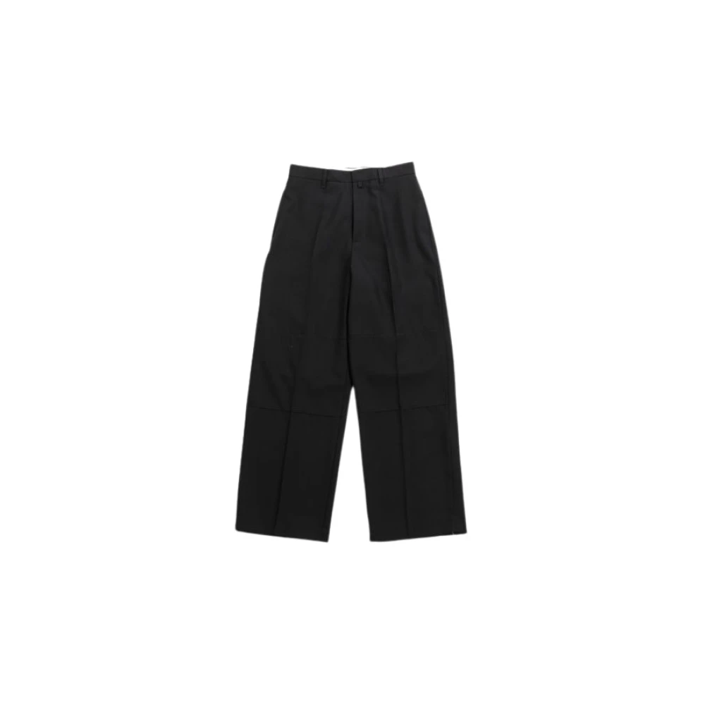 Ambush Zwarte Wol Rechte Snit Broek Black Heren