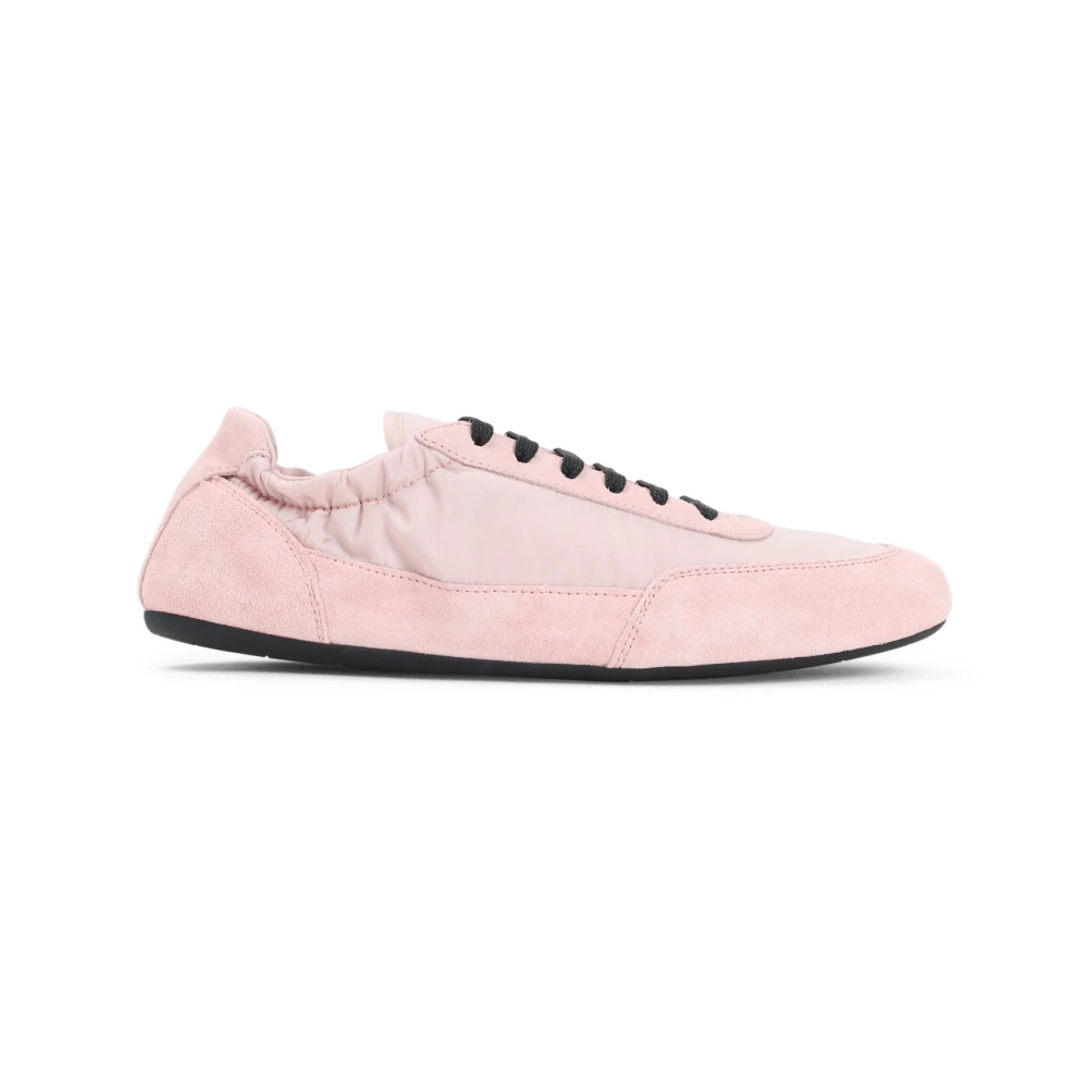 Prada Women's Pink Leather Collapse Sneakers